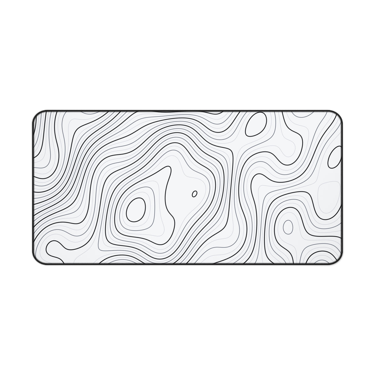 Lunar White Topo Desk Mat – Non-Slip Neoprene Gaming & Office Pad