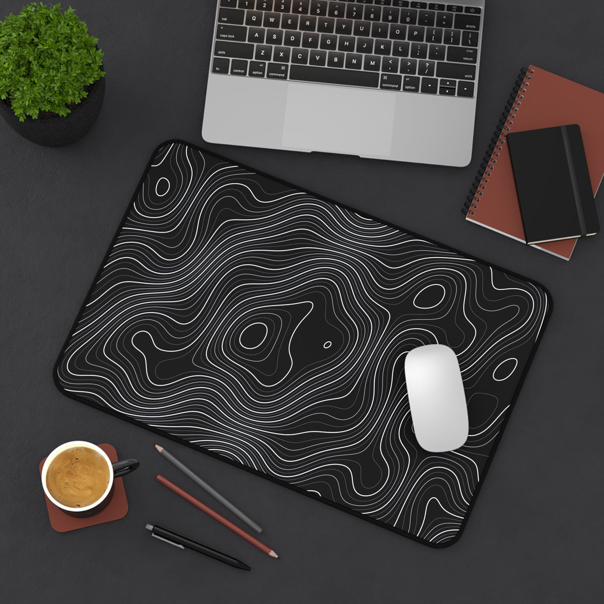 Stealth Topo Desk Mat – Non-Slip Neoprene Gaming & Office Pad