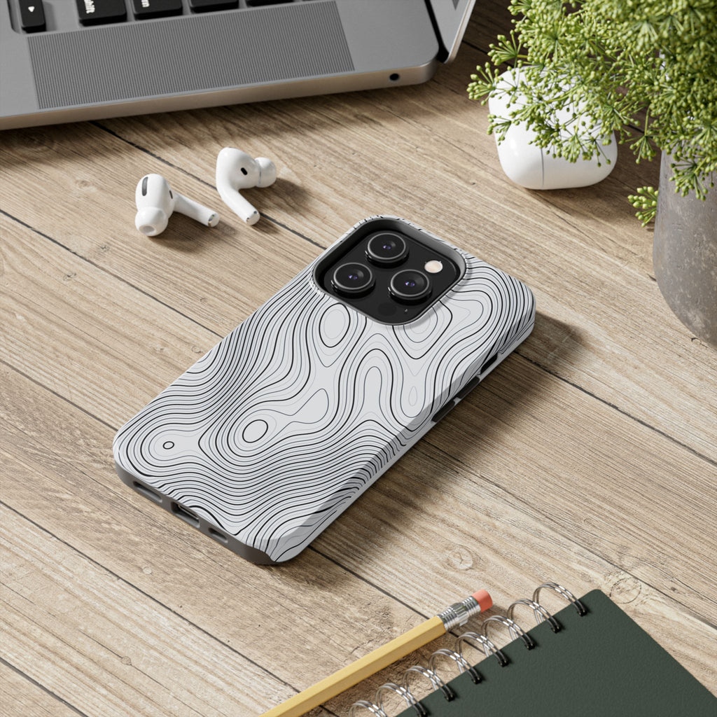 Lunar White Topo Phone Case – Tough Drop Protection iPhone & Samsung