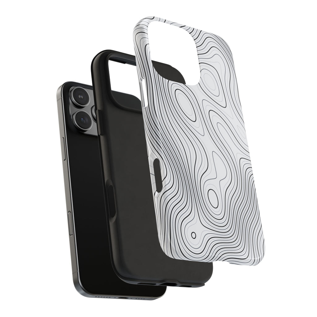 Lunar White Topo Phone Case – Tough Drop Protection iPhone & Samsung