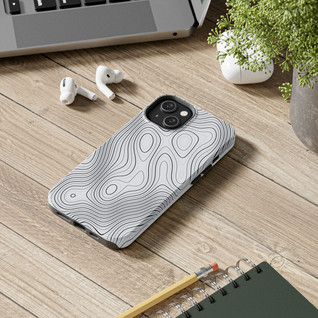 Lunar White Topo Phone Case – Tough Drop Protection iPhone & Samsung