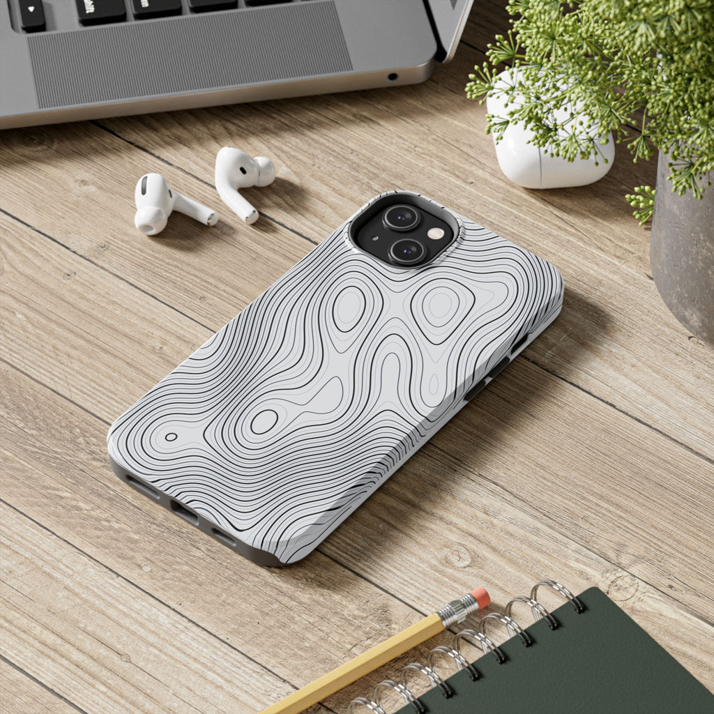 Lunar White Topo Phone Case – Tough Drop Protection iPhone & Samsung