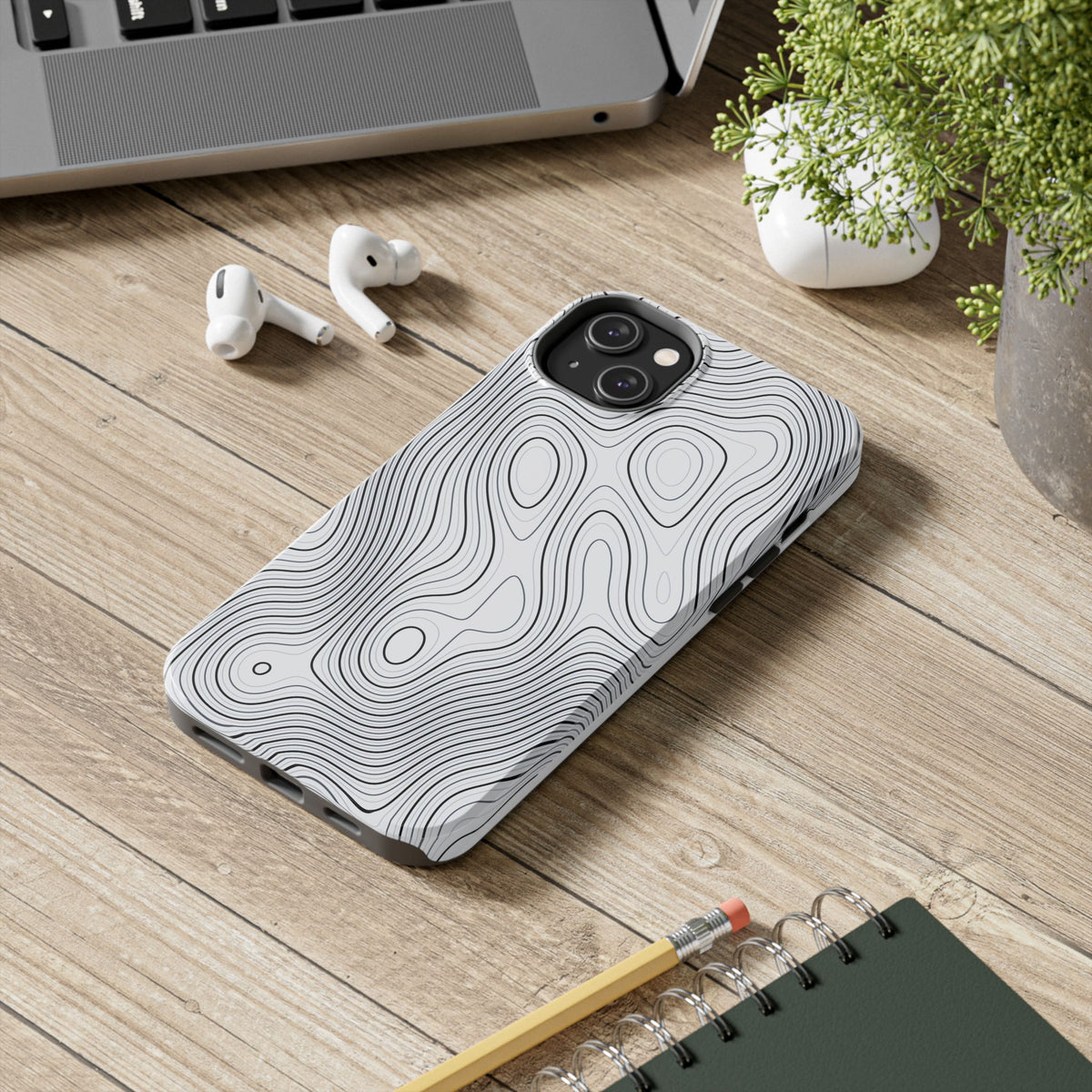 Lunar White Topo Phone Case – Tough Drop Protection iPhone & Samsung