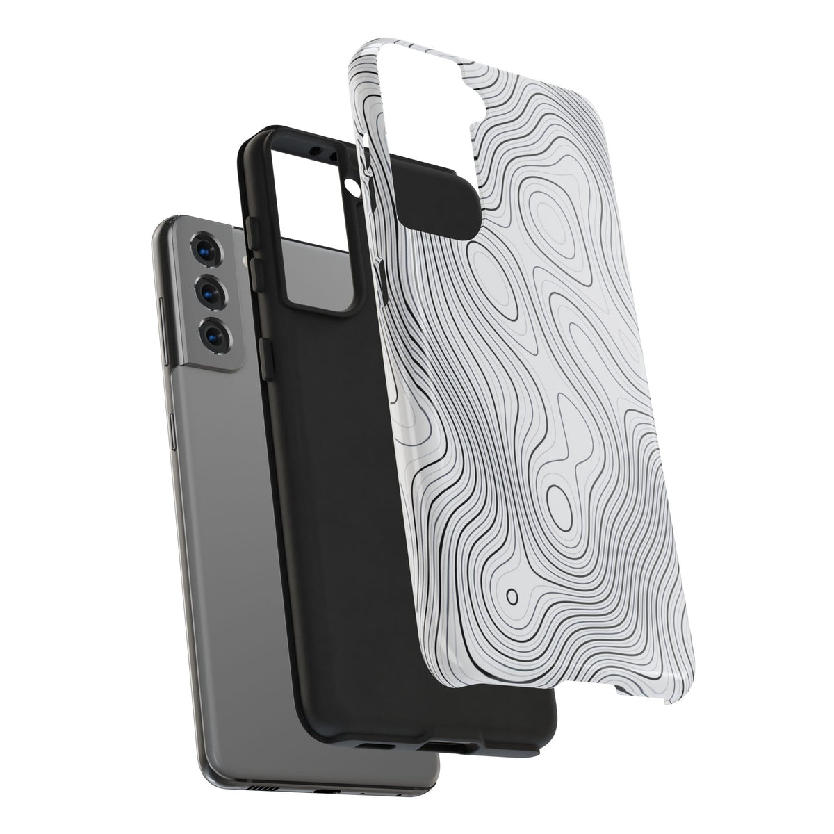 Lunar White Topo Phone Case – Tough Drop Protection iPhone & Samsung