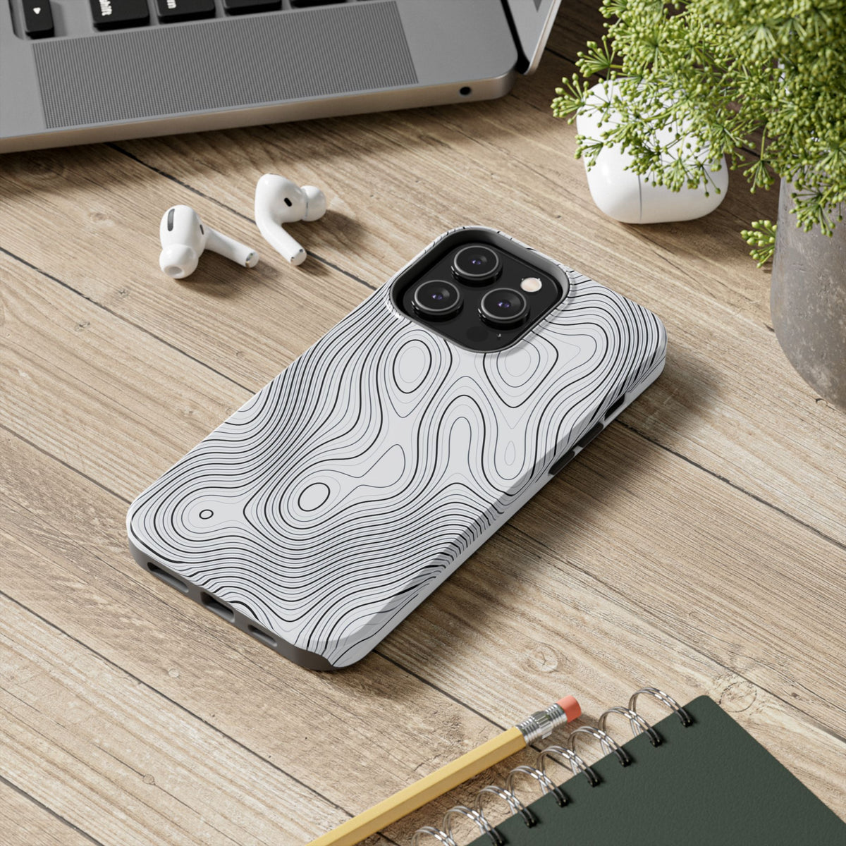 Lunar White Topo Phone Case – Tough Drop Protection iPhone & Samsung
